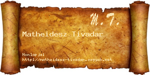 Matheidesz Tivadar névjegykártya
