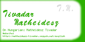 tivadar matheidesz business card